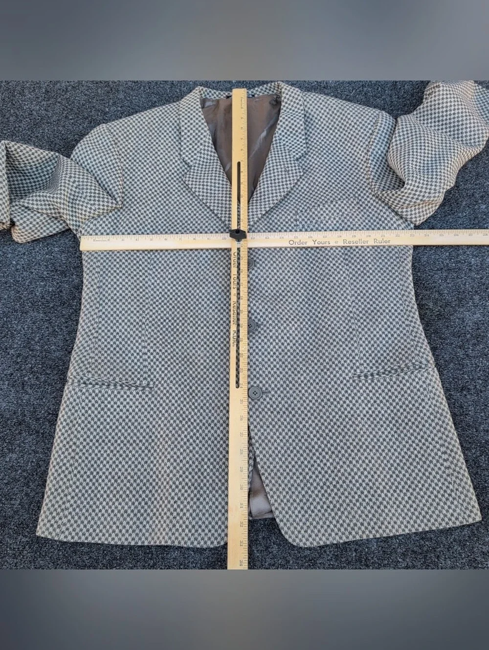 Vtg Giorgio Armani Blazer Mens 46 Wool Textured Houndstooth Neiman Marcus Italy